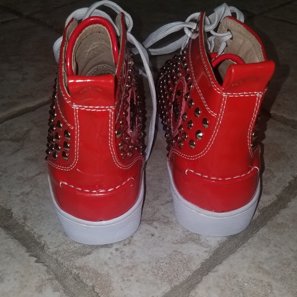 Christian Louboutin Louis Silver Spikes High Tops - Picture 4 of 4